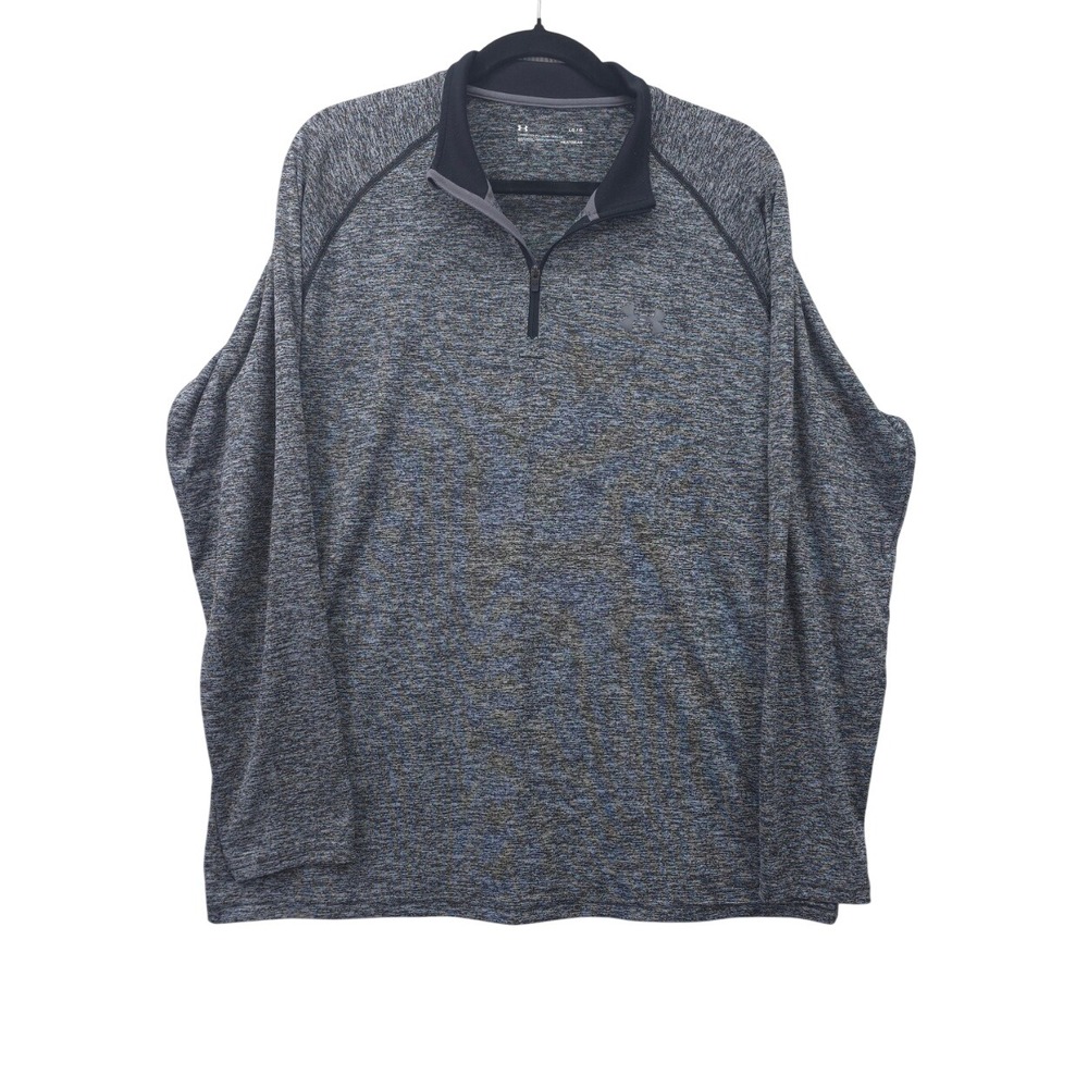 Under Armour Mens HeatGear 1/4 Zip Pullover Grey Performance Loose Fit Large Gym